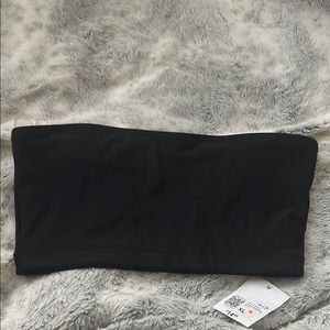 Black Strapless Bandeau Top